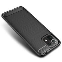 TKG Telefontok Xiaomi 11 Lite 5G NE / Mi 11 Lite - Carbon Fiber fekete szilikon tok