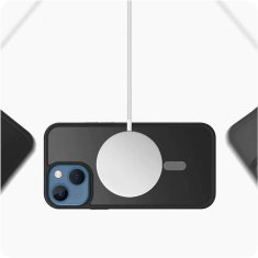 TKG Telefontok iPhone 13 - Tech-Protect Magmat MagSafe kompatibilis áttetsző műanyag hátlap tok, fekete szilikon kerettel