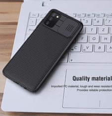 TKG Telefontok Samsung Galaxy A03s - Nillkin csúsztatható kameravédős fekete hátlap tok