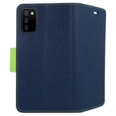 TKG Telefontok Samsung Galaxy A03S - FANCY kék / zöld szilikon keretes könyvtok