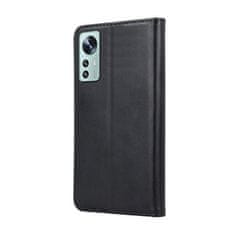 TKG Telefontok Xiaomi 12 5G - Smart Magnetic fekete szilikon keretes mágneses könyvtok