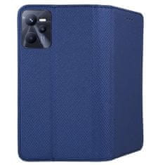 TKG Telefontok Realme C35 - kék mágneses szilikon keretes könyvtok