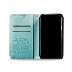TKG Telefontok Xiaomi 11 Lite 5G NE / Mi 11 Lite - MEZZO mandala mintás zöld mágneses szilikon keretes könyvtok