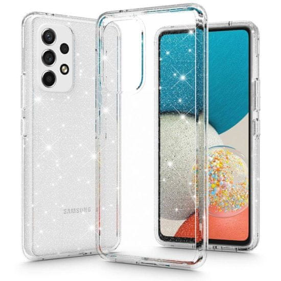 TKG Telefontok Samsung Galaxy A23 5G - Glitter - átlátszó csillámos műanyag hátlap tok, szilikon kerettel
