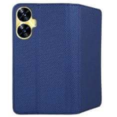 TKG Telefontok Realme C55 - kék mágneses szilikon keretes könyvtok