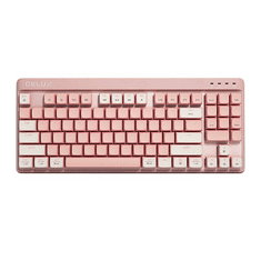 DELUX KM18DB angol gamer billentyűzet RGB fehér + rózsaszín (KM18DB PINK)
