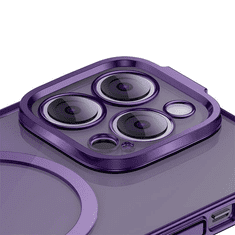 BASEUS Glitter iPhone 14 Pro mágneses telefontok üvegfólia és tisztítókészlet lila (ARMC010805) (ARMC010805)