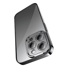 BASEUS Glitter iPhone 14 Pro Max Átlátszó tok és üvegfólia fekete (ARMC021101) (ARMC021101)