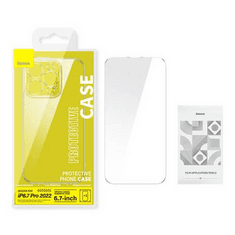 BASEUS Crystal iPhone 14 Pro Max átlátszó mágneses tok és üvegfólia (ARJC010102) (ARJC010102)