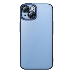 BASEUS Glitter iPhone 14 Plus Átlátszó tok és üvegfólia kék (ARMC021403) (ARMC021403)