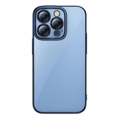 BASEUS Glitter iPhone 14 Pro átlátszó tok és üvegfólia kék (ARMC021303) (ARMC021303)