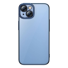 BASEUS Glitter iPhone 14 Átlátszó tok és üvegfólia kék (ARMC021203) (ARMC021203)