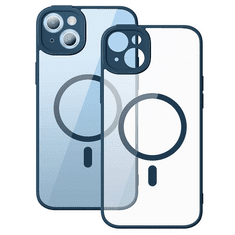 BASEUS Frame iPhone 14 Plus Transparent Magnetic tok Tempered üveg fólia kék (ARJT030003) (ARJT030003)
