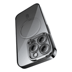 BASEUS Glitter iPhone 14 Pro Átlátszó mágneses tok és üvegfólia fekete (ARMC010101) (ARMC010101)