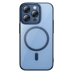 BASEUS Glitter iPhone 14 Pro Max Átlátszó mágneses tok és üvegfólia kék (ARMC010703) (ARMC010703)