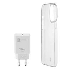 CellularLine Starter Kit telefontok 13,7 cm (5.4") Borító Átlátszó, Fehér (STARTKITIPH13MIN)