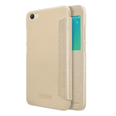 Nillkin SPARKLE műanyag telefonvédő (mikroszálas bőr hatású FLIP, oldalra nyíló, hívószámkijelzés, View Window) ARANY [Xiaomi Redmi Note 5A] (5996457724901)