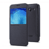 SPARKLE műanyag telefonvédő (mikroszálas bőr hatású FLIP, oldalra nyíló, hívószámkijelzés, S-View Cover) FEKETE [Samsung Galaxy A8 (2015) SM-A800F] (5996457582105)