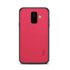 MOFI BRIGHT SHIELD műanyag telefonvédő (szilikon keret, textil hátlap) PIROS [Samsung Galaxy A6 (2018) SM-A600F] (5996457777167)