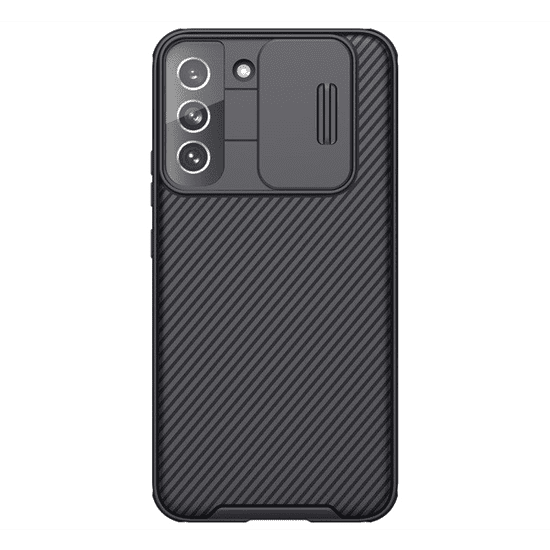 Nillkin CAMSHIELD PRO műanyag telefonvédő (szilikon keret, közepesen ütésálló, kamera védelem, csíkos minta) FEKETE [Samsung Galaxy S22 Plus 5G (SM-S906)] (5996591117300)