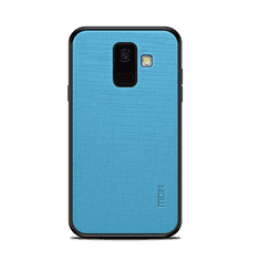 MOFI BRIGHT SHIELD műanyag telefonvédő (szilikon keret, textil hátlap) KÉK [Samsung Galaxy A6 (2018) SM-A600F] (5996457777150)