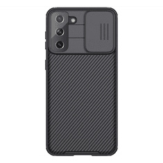 Nillkin CAMSHIELD PRO műanyag telefonvédő (szilikon keret, közepesen ütésálló, kamera védelem, csíkos minta) FEKETE [Samsung Galaxy S21 Plus (SM-G996) 5G] (5996591029306)