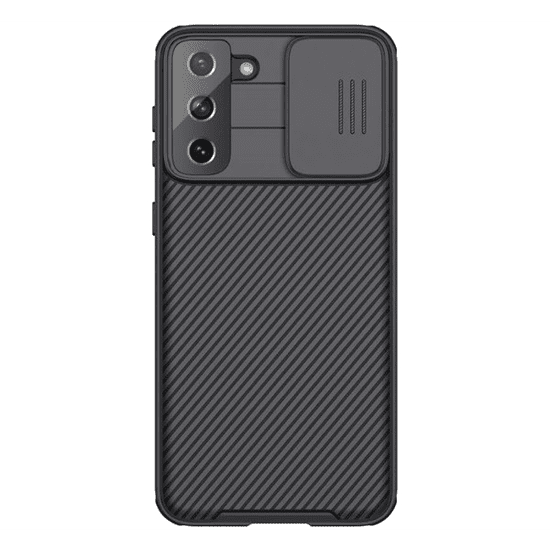 Nillkin CAMSHIELD PRO műanyag telefonvédő (szilikon keret, közepesen ütésálló, kamera védelem, csíkos minta) FEKETE [Samsung Galaxy S21 Plus (SM-G996) 5G] (5996591029306)