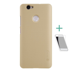 Nillkin SUPER FROSTED műanyag telefonvédő (gumírozott, érdes felület + képernyővédő fólia) ARANY [Huawei Nova] (5996457674572)