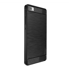 iPaky szilikon telefonvédő (közepesen ütésálló, szálcsiszolt, karbon minta) FEKETE [Huawei P8 Lite] (5996457673766)