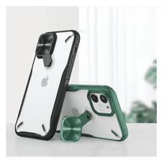 Nillkin CYCLOPS műanyag telefonvédő (közepesen ütésálló, légpárnás sarok, kameravédő, kitámasztó) PIROS [Apple iPhone 12 mini] (5996591016092)