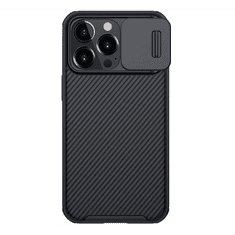 Nillkin CAMSHIELD PRO műanyag telefonvédő (szilikon keret, közepesen ütésálló, kamera védelem, csíkos minta) FEKETE [Apple iPhone 13 Pro] (5996591129396)