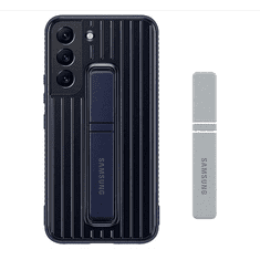 SAMSUNG műanyag telefonvédő (dupla rétegű, gumírozott, asztali tartó funkció) SÖTÉTKÉK [Galaxy S22 5G (SM-S901)] (OSAM-EF-RS901CNEG)