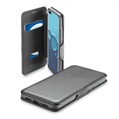 CellularLine BOOK CLUTCH tok álló, bőr hatású (FLIP, oldalra nyíló, bankkártyatartó funkció) FEKETE [Huawei P40] (BOOKCLU2P40K)