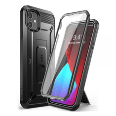 SUPCASE UNICORN BEETLE PRO defender műanyag telefonvédő (közepesen ütésálló, műanyag előlap, kitámasztó) FEKETE [Apple iPhone 12 mini] (SUP-IPHONE2020-5.4-UBPRO-SP-BLACK)