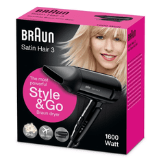 Satin Hair 3 Style&Go utazó hajszárító (HD350) (HD350)