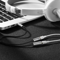 TKG Kábel: UGreen - Audio elosztó kábel, mikrofon és fejhallgató végekkel / jack (3.5mm) csatlakozó - fekete/szürke