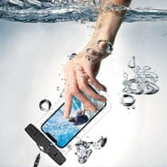 TKG Telefontok Univerzális nyakba akasztható, pink/átlátszó vízálló tok