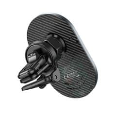 TKG Telefontartó: HOCO CA91 - MagSafe töltős, szellőzőrácsra rögzíthető fekete telefontartó + fekete Type-C (USB-C) töltő vezeték