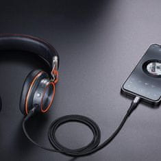 TKG Adapter: Joyroom stereo audio AUX kábel Lightning - Jack (3,5mm) adapter fekete, 1m
