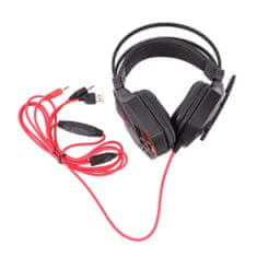 TKG Headset: Maxlife MXGH-200 - fekete/piros fejhallgató mikrofonnal (vezetékes:Jack)