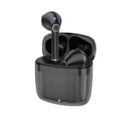 TKG Headset: HOCO EW15 - fekete bluetooth headset, töltő tokkal