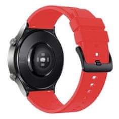 TKG Huawei Watch Watch 4 / Watch 4 Pro okosóra szíj - piros szilikon (22 mm) sima kialakítás
