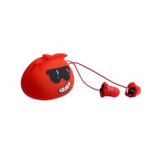 TKG Headset: Jillie Monster - piros audio jack csatlakozós stereo headset, mikrofonnal + szilikon tartóval