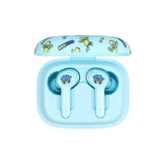 TKG Headsett: Jellie Monster 06BT - kék/mintás vezeték nélküli stereo headset, töltőtokkal