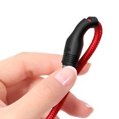 TKG Kábel: XO NB55 - USB / MicroUSB piros szövetkábel 1m, 5A