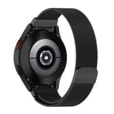 TKG Samsung Galaxy Watch 4 (40 / 42 / 44 / 46 mm) - TECH-PROTECT Milaneseband ”2” - mágneses fekete fémszíj (20 mm szíj szélesség)