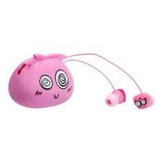 TKG Headset: Jillie Monster - pink audio jack csatlakozós stereo headset, mikrofonnal + szilikon tartóval