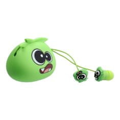 TKG Headset: Jillie Monster - zöld audio jack csatlakozós stereo headset, mikrofonnal + szilikon tartóval