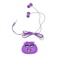 TKG Headset: Jillie Monster - lila audio jack csatlakozós stereo headset, mikrofonnal + szilikon tartóval