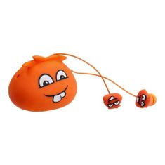TKG Headset: Jillie Monster - narancssárga audio jack csatlakozós stereo headset, mikrofonnal + szilikon tartóval